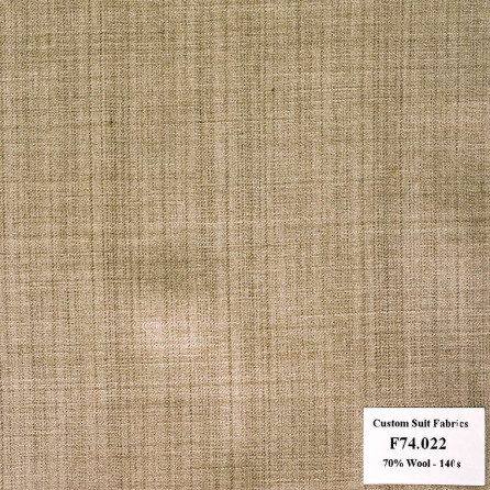 F74.022 Kevinlli V6 - Vải Suit 70% Wool - Nâu Trơn